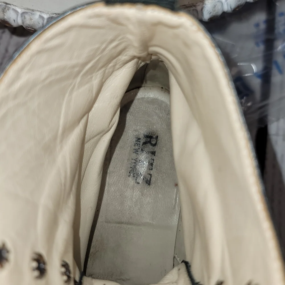 RITZ New York Black  Leather Moto Combat Ankle Lace-up Boots Size 36.5 EU, 6 US - Picture 11 of 12